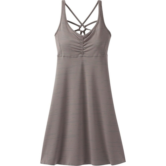 Prana Women's M Gray Pink Striped Dreaming Dress Athleisure Shelf Bra Strappy - Picture 3 of 11